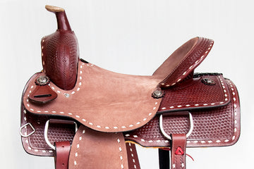 Comfytack Western Horse Ranch Roping Cowboy Saddle Leather Tack Set Brown/Tan